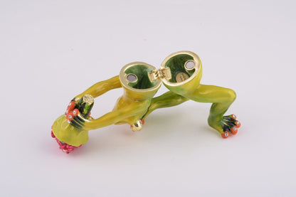 Romantic Frog Holding Flowers by Keren Kopal