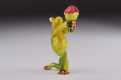 Romantic Frog Holding Flowers by Keren Kopal