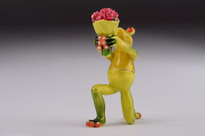 Romantic Frog Holding Flowers by Keren Kopal