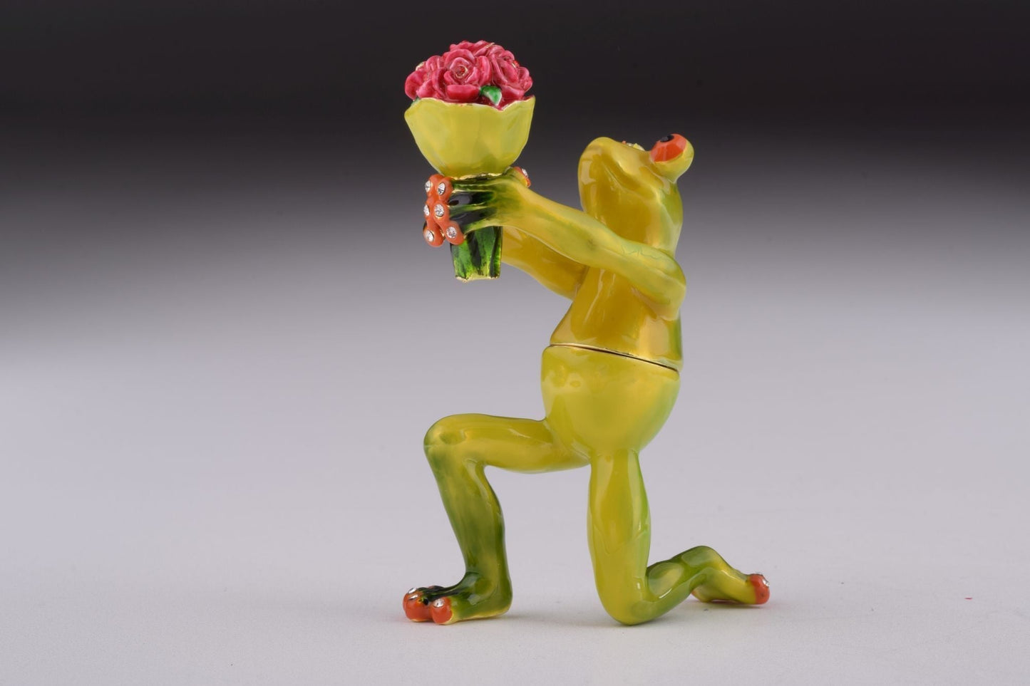 Romantic Frog Holding Flowers by Keren Kopal