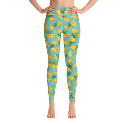 Women's Tropical Banana Mania Yoga Leggings by Tropical Seas Clothing