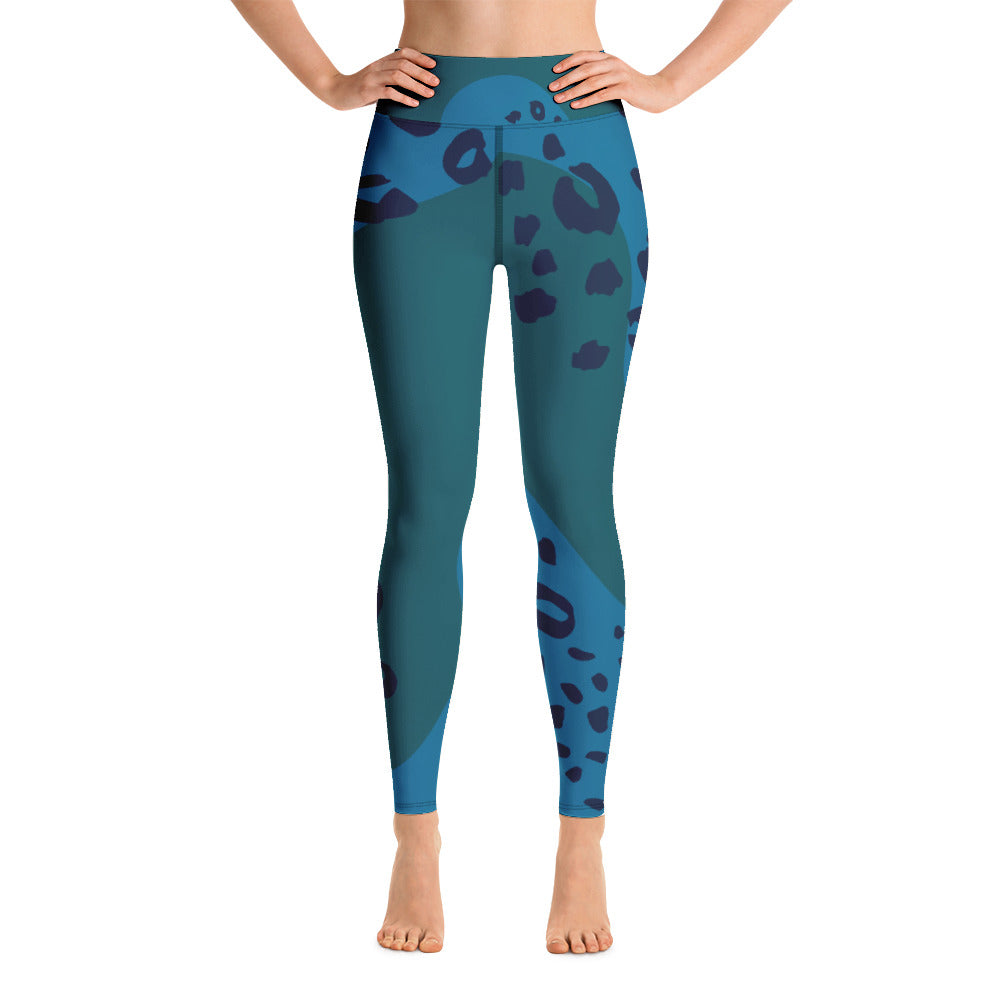 Women's Tropical Leopard Shark Yoga Leggings by Tropical Seas Clothing