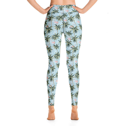 Womens Tropical Flamingo Yoga Leggings by Tropical Seas Clothing