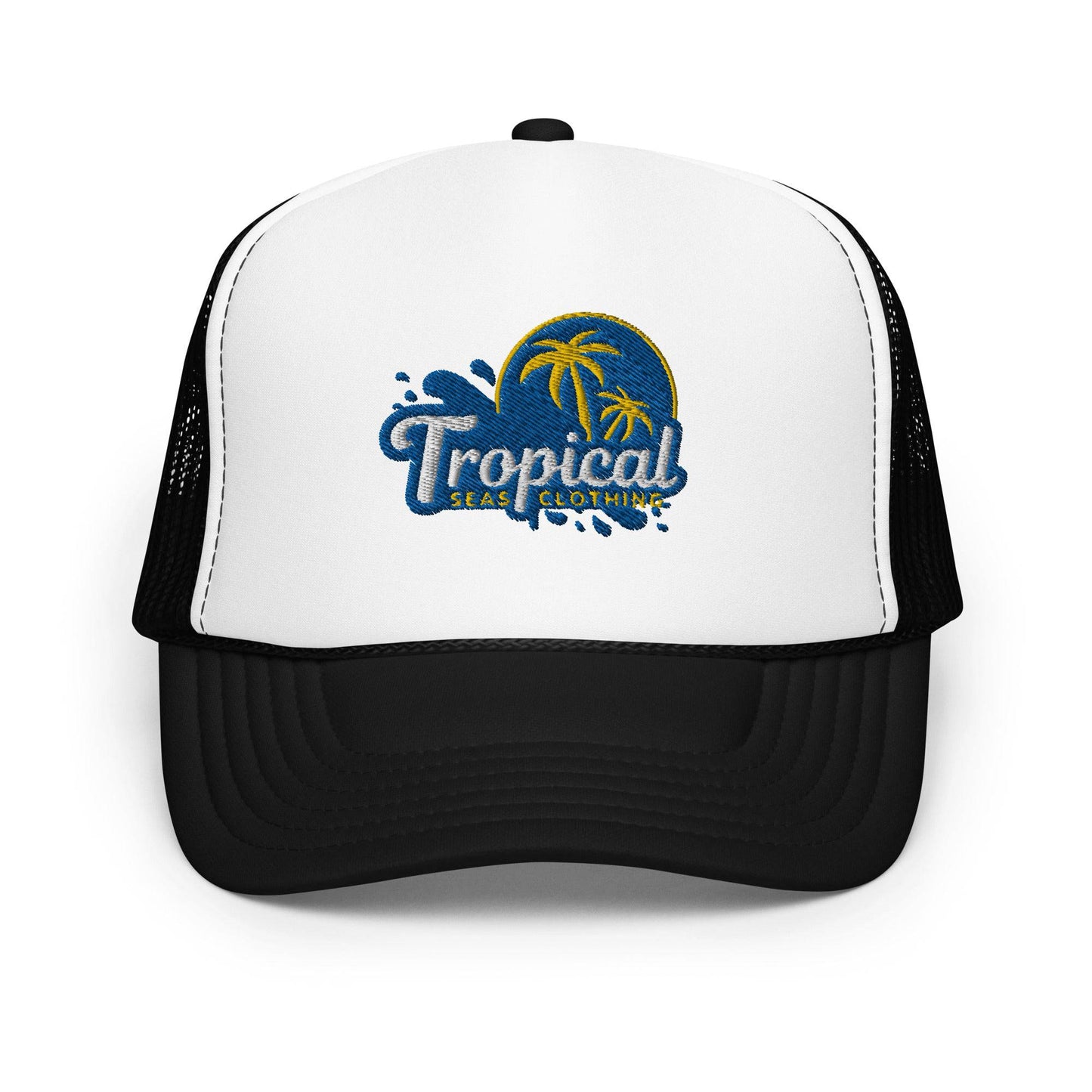 Tropical Tides Foam Trucker Hat: Ride the Waves of Fashion! by Tropical Seas Clothing