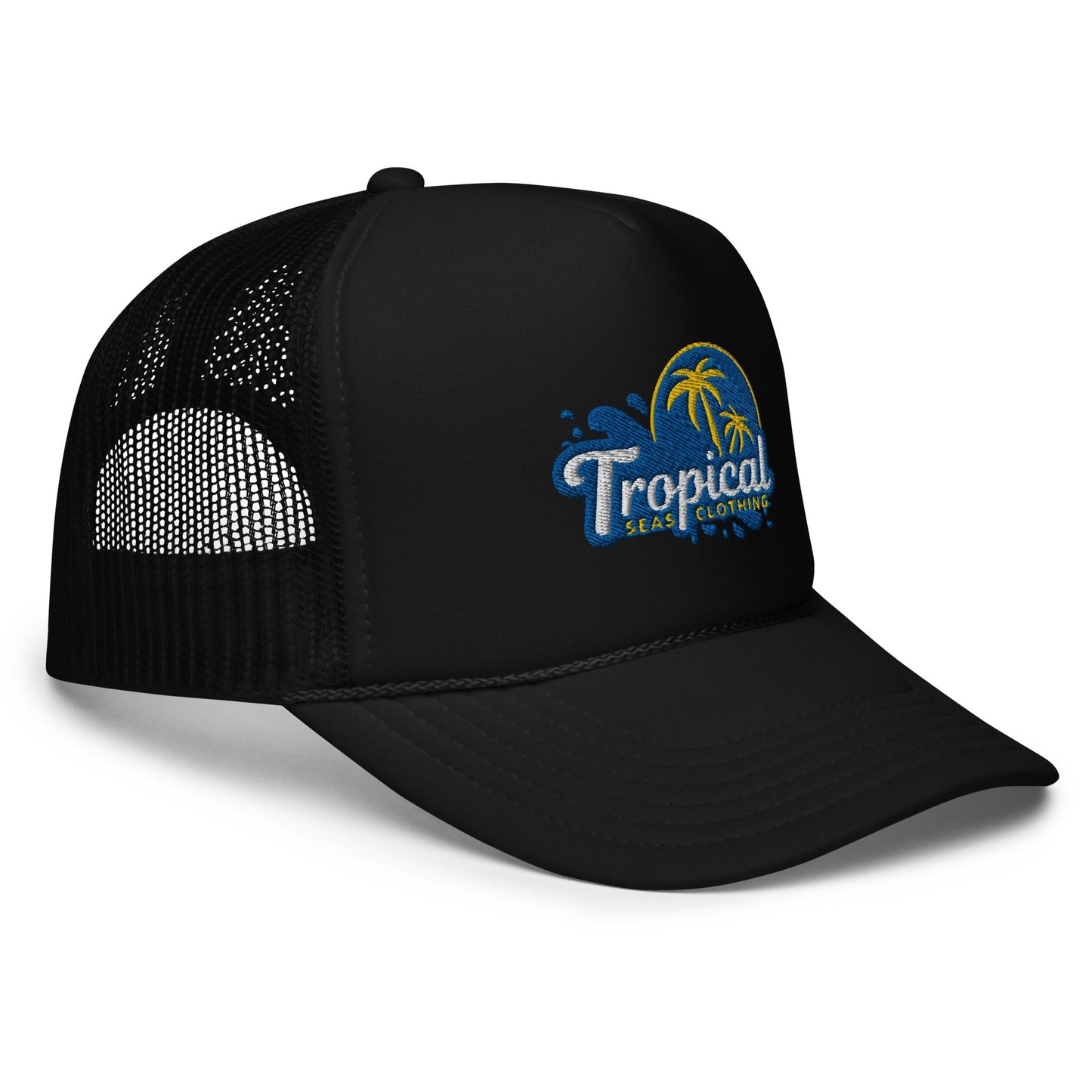 Tropical Tides Foam Trucker Hat: Ride the Waves of Fashion! by Tropical Seas Clothing