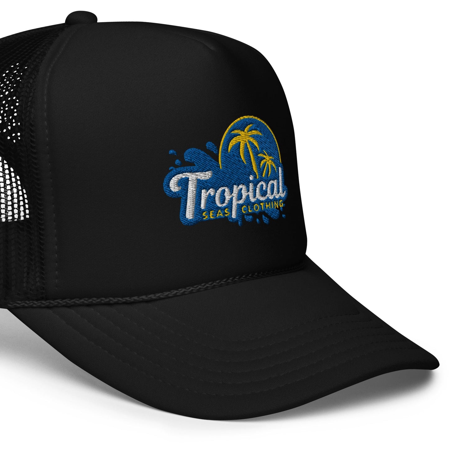 Tropical Tides Foam Trucker Hat: Ride the Waves of Fashion! by Tropical Seas Clothing