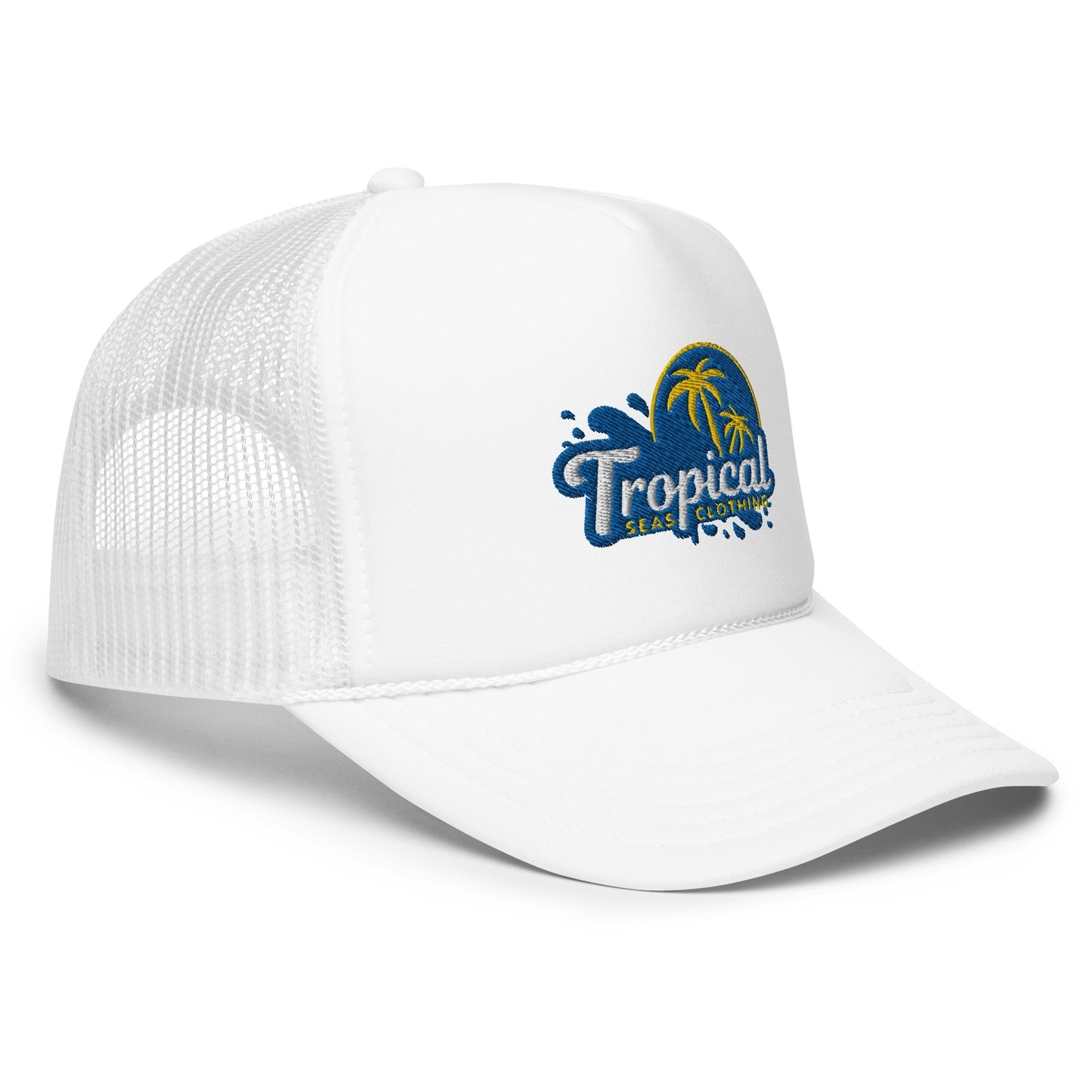 Tropical Tides Foam Trucker Hat: Ride the Waves of Fashion! by Tropical Seas Clothing