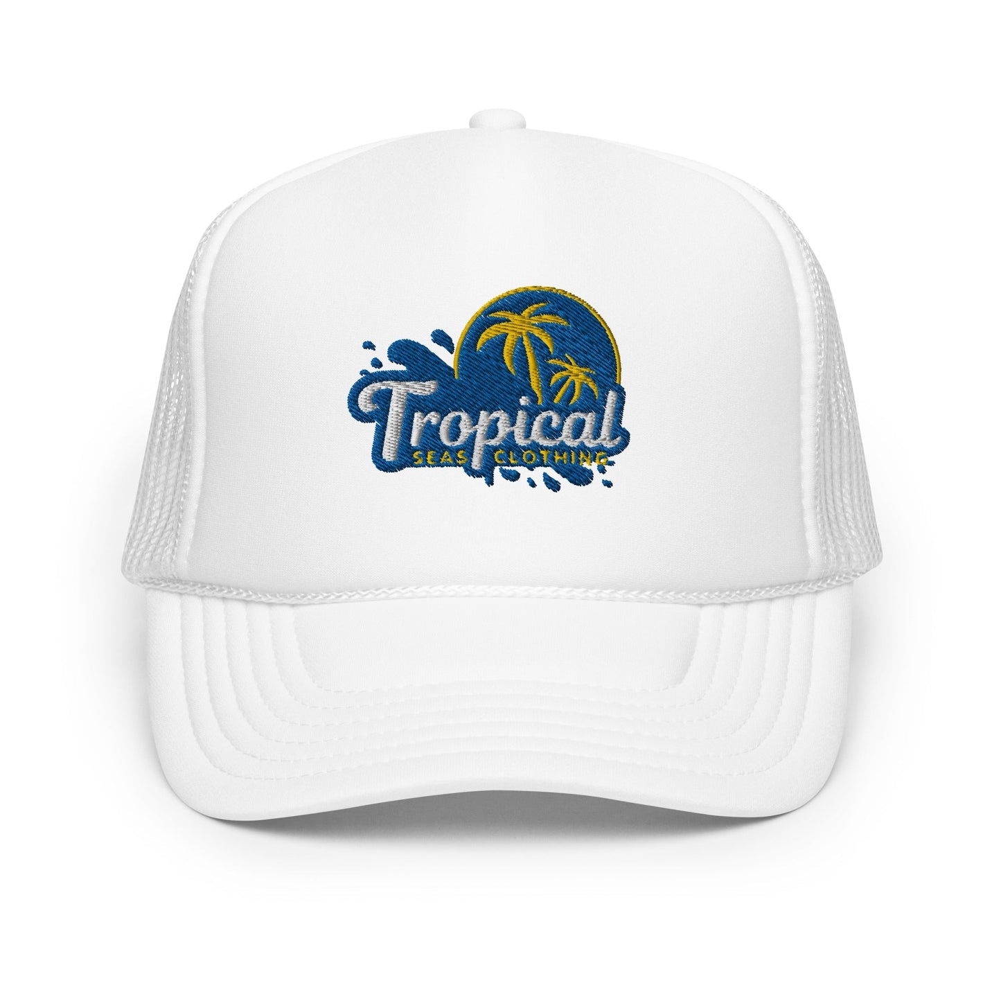 Tropical Tides Foam Trucker Hat: Ride the Waves of Fashion! by Tropical Seas Clothing