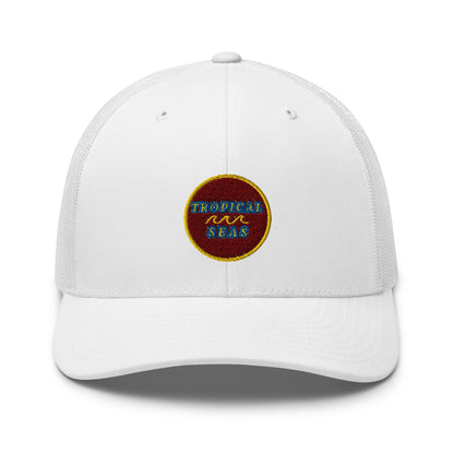 Tropical Maroon Trucker Hat by Tropical Seas Clothing