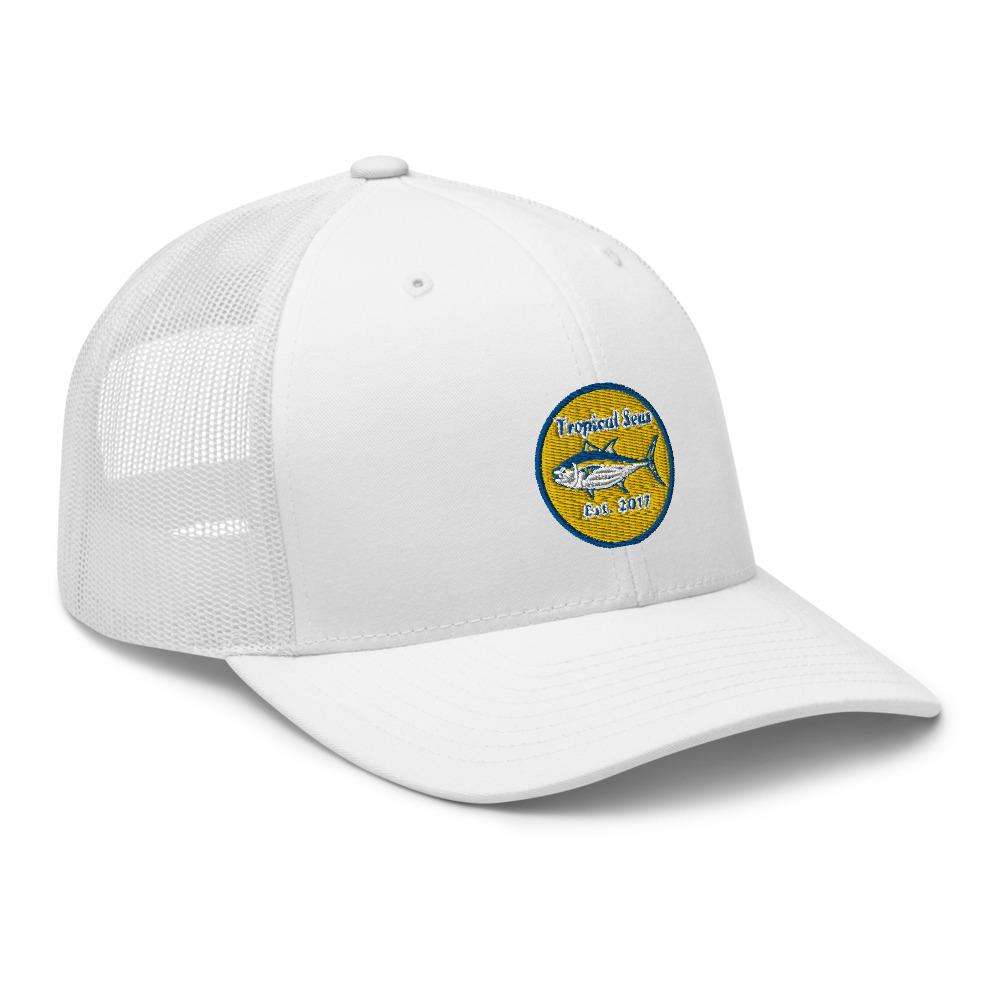 Tuna Tuna Tuna Fishing Trucker Hat by Tropical Seas Clothing