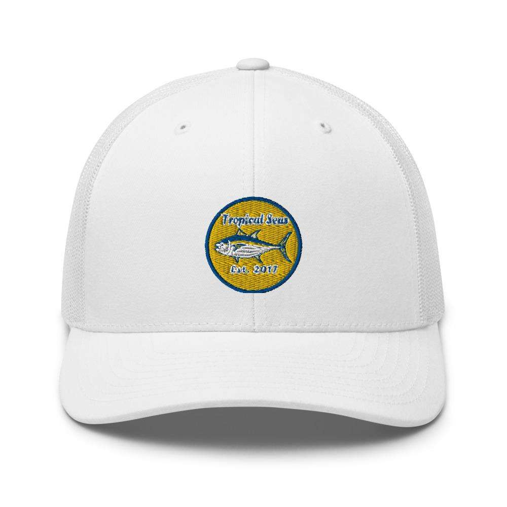 Tuna Tuna Tuna Fishing Trucker Hat by Tropical Seas Clothing