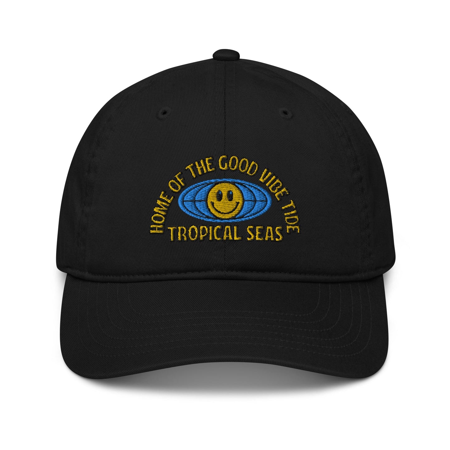 World Wide Good Vibes Organic dad hat by Tropical Seas Clothing