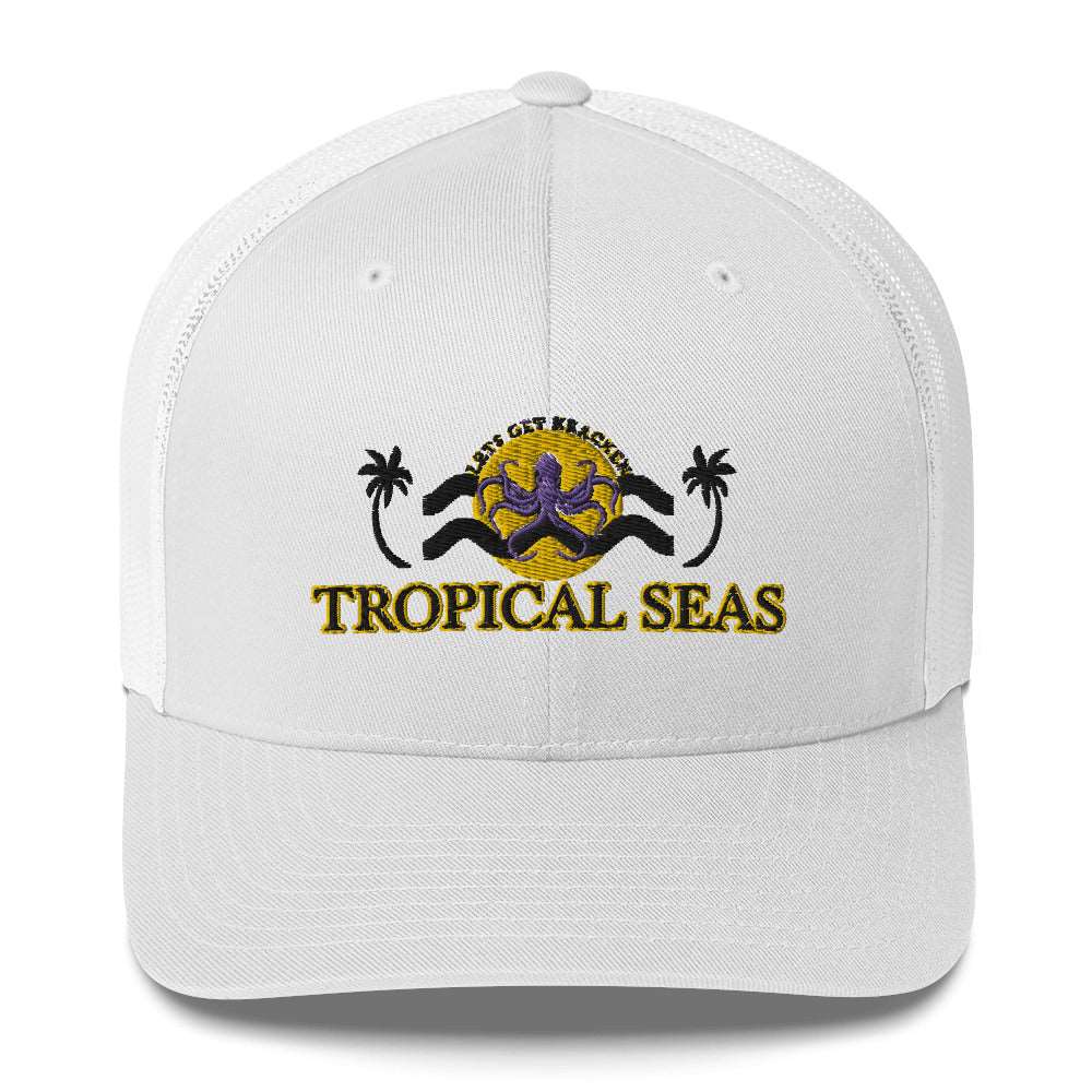 Tropical Lets Get Kraken Trucker Hat by Tropical Seas Clothing