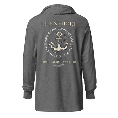 Unisex Drop More Anchor Hooded Long-Sleeve Tee by Tropical Seas Clothing