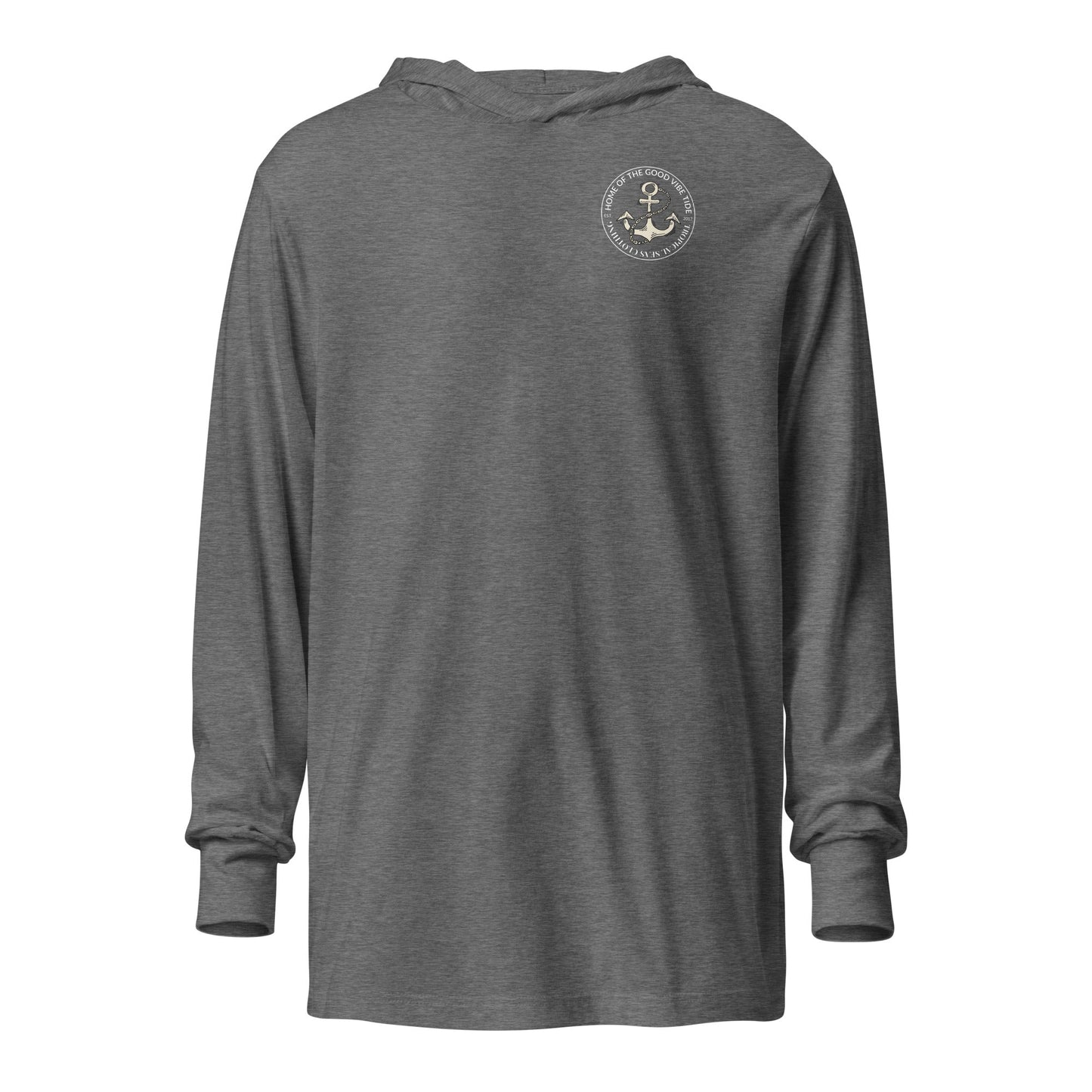 Unisex Drop More Anchor Hooded Long-Sleeve Tee by Tropical Seas Clothing