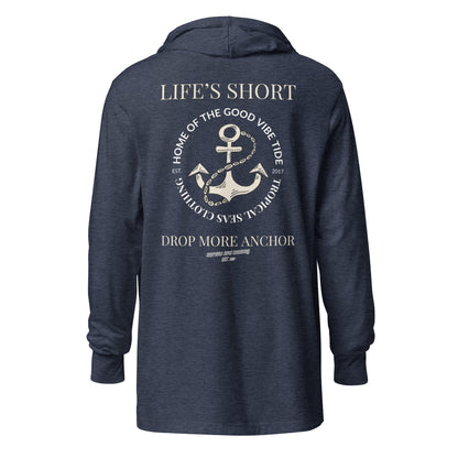 Unisex Drop More Anchor Hooded Long-Sleeve Tee by Tropical Seas Clothing