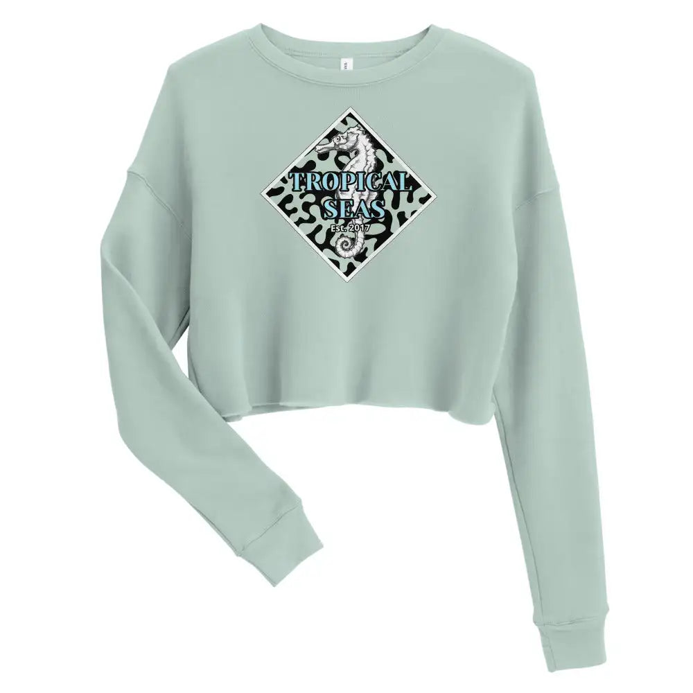 Women's Seahorse Crop-Top Sweatshirt by Tropical Seas Clothing