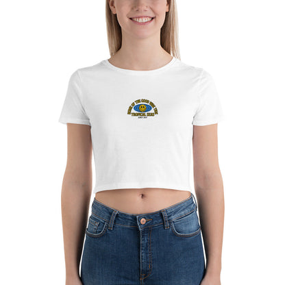 Women’s World Wide Good Vibes Crop Tee by Tropical Seas Clothing