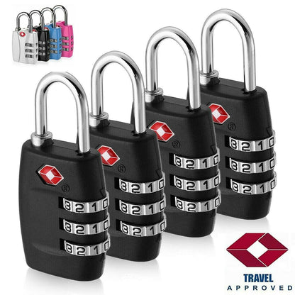 TSA Approve Luggage Travel Suitcase Bag Lock [3 Digit Combination] Padlock Reset by Plugsus Home Furniture