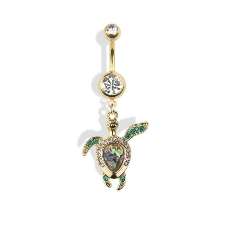 Swimming Turtle Dangle Navel Ring by Fashion Hut Jewelry