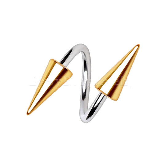 316L Stainless Steel Gold Plated Spike Twist by Fashion Hut Jewelry