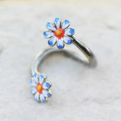 316L Stainless Steel Daisy Flower Cartilage Twist Jewelry by Fashion Hut Jewelry