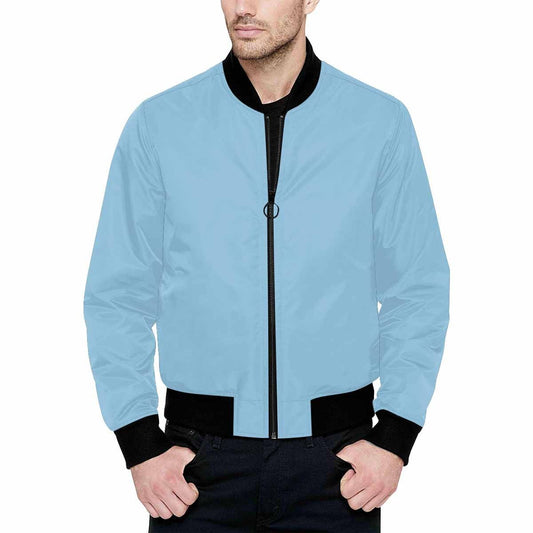 Mens Jacket, Cornflower Blue and Black Bomber Jacket by inQue.Style