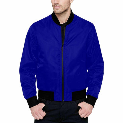 Mens Jacket, Dark Blue and Black Bomber Jacket by inQue.Style