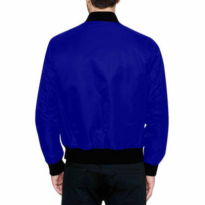 Mens Jacket, Dark Blue and Black Bomber Jacket by inQue.Style