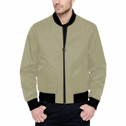 Mens Jacket, Dark Sage Green and Black Bomber Jacket by inQue.Style