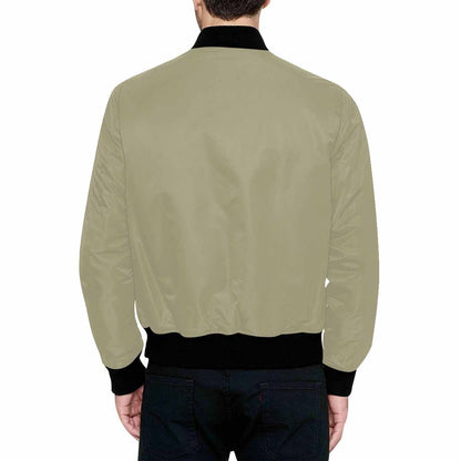 Mens Jacket, Dark Sage Green and Black Bomber Jacket by inQue.Style