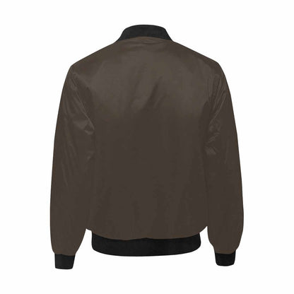 Mens Jacket, Dark Taupe Brown and Black Bomber Jacket by inQue.Style