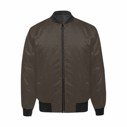 Mens Jacket, Dark Taupe Brown and Black Bomber Jacket by inQue.Style