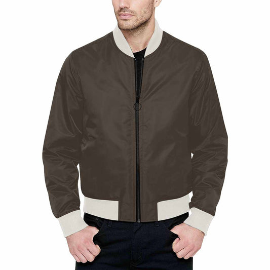 Mens Jacket, Dark Taupe Brown Bomber Jacket by inQue.Style