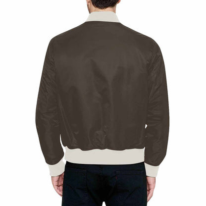 Mens Jacket, Dark Taupe Brown Bomber Jacket by inQue.Style