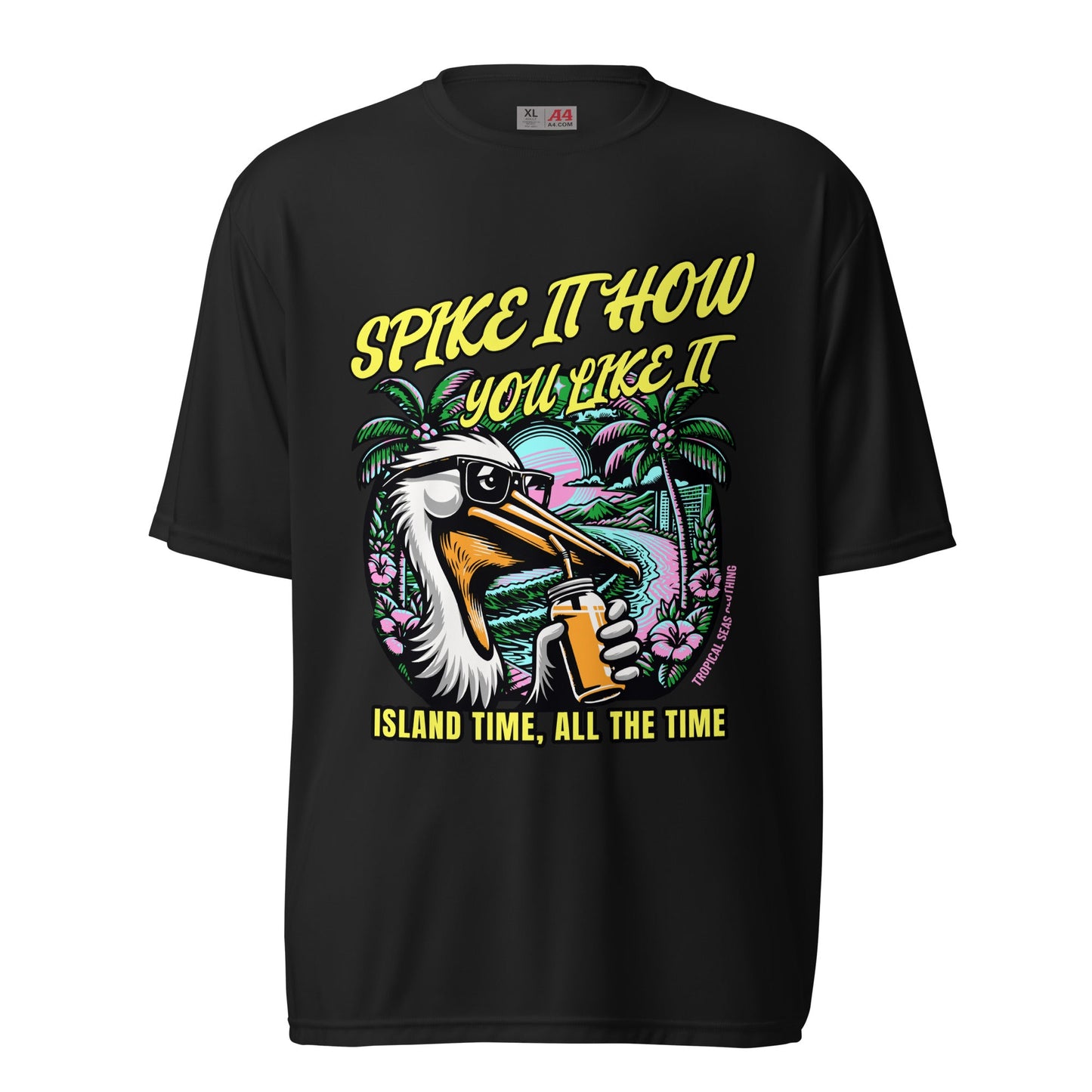 Spike It How You Like It Performance Pelican T-shirt by Tropical Seas Clothing