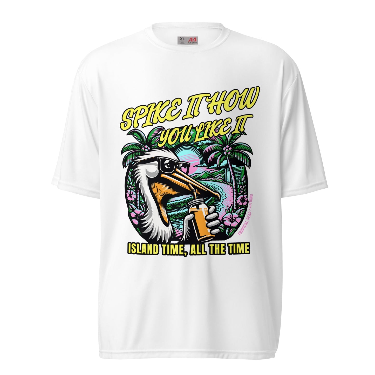 Spike It How You Like It Performance Pelican T-shirt by Tropical Seas Clothing