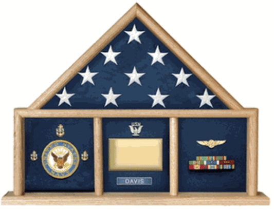 Oak 3 X 5 flag memorial case. by The Military Gift Store