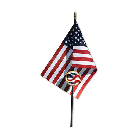 U.S. Flag Veteran Grave Marker With 30 Inch Tall American Cemetery Flag, Honoring Military Veterans and First Responders. by The Military Gift Store