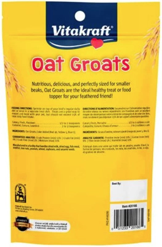 Vitakraft Parakeet Oat Groats: Nutritious Small & Medium Bird Treat by Dog Hugs Cat