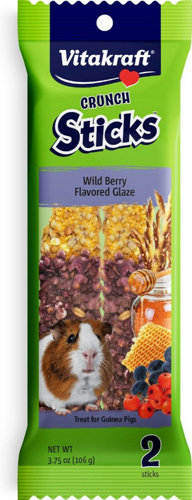 Vitakraft Wild Berry Flavored Guinea Pig Crunch Stick with Triple Baked Natural Ingredients by Dog Hugs Cat