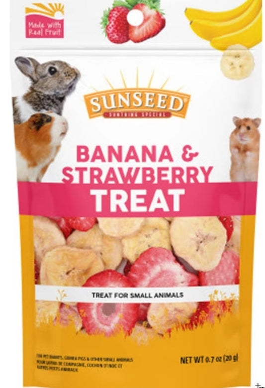 Sunseed Banana & Strawberry Small Animal Fruit Treats by Dog Hugs Cat