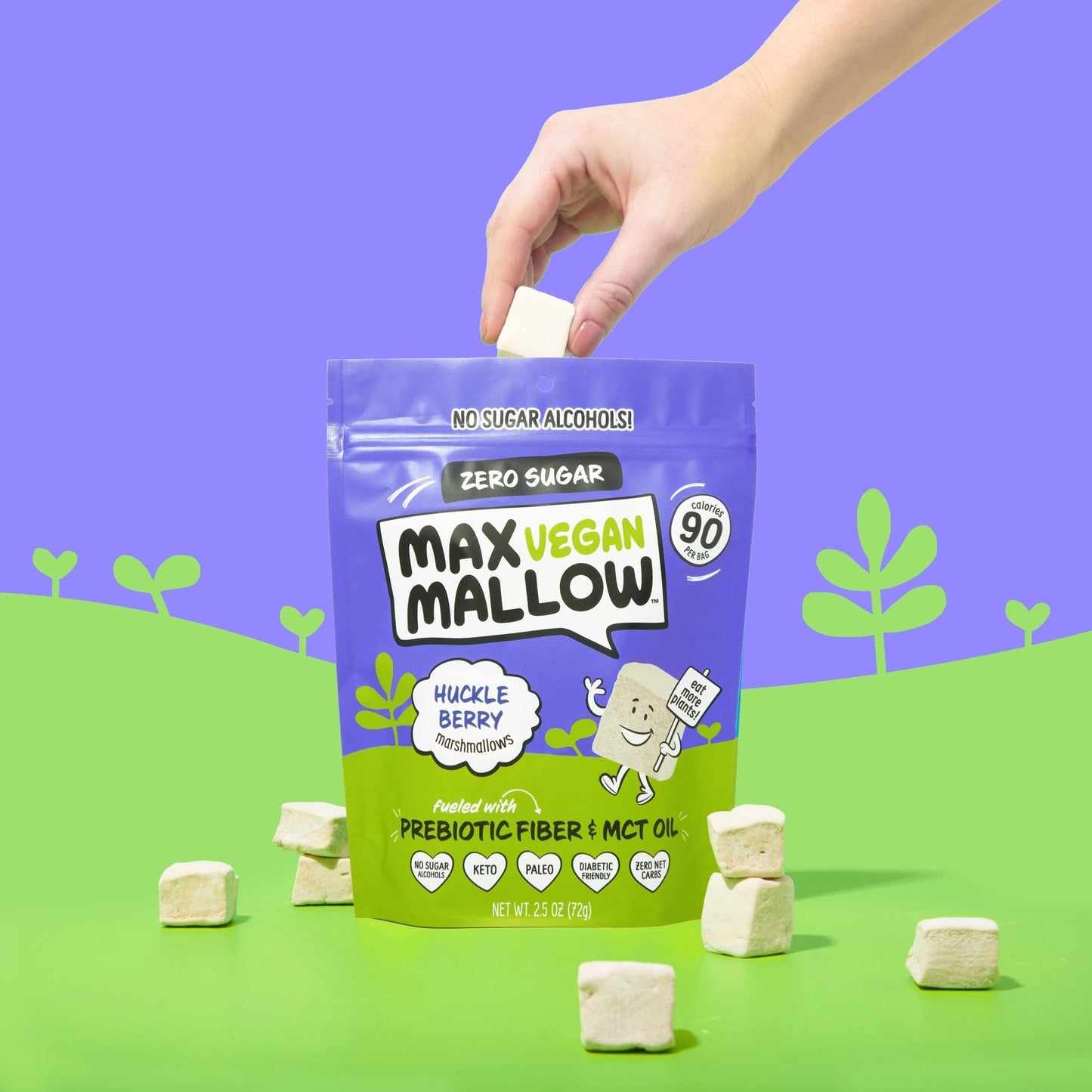 Vegan Huckleberry Suger-Free Marshmallows by Max Sweets