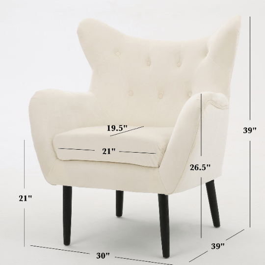 Velvet Tufted Wingback Armchair by Plugsus Home Furniture