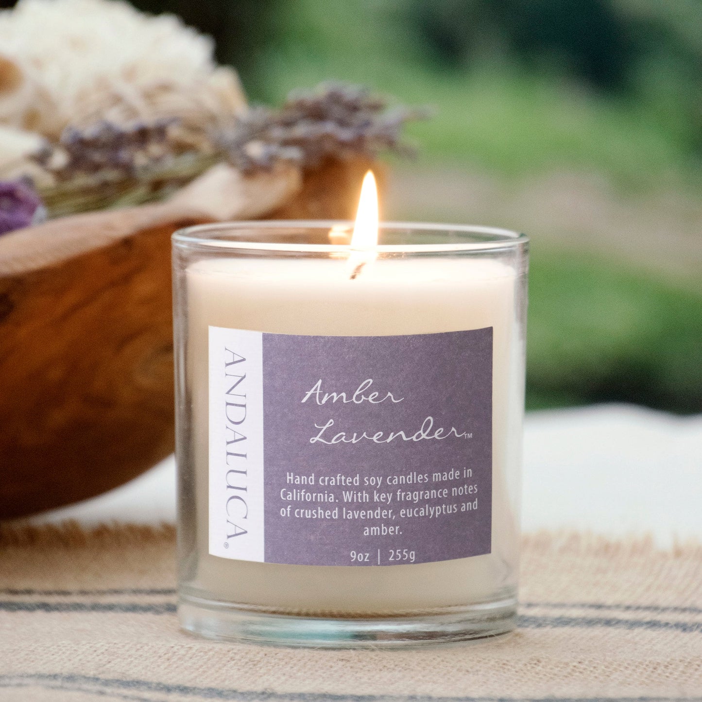 Amber Lavender 9oz Candle by Andaluca Home