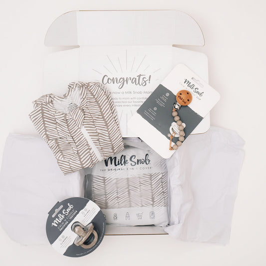 HERRINGBONE WELCOME BABY GIFT BOX by Milk Snob