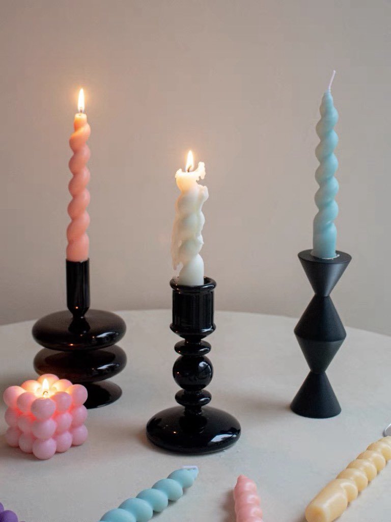 Whimsical Twisty Soy Wax Decorative Candles Set Of 7 Pcs ( $6.1 Each ) by INSPECIAL HOME