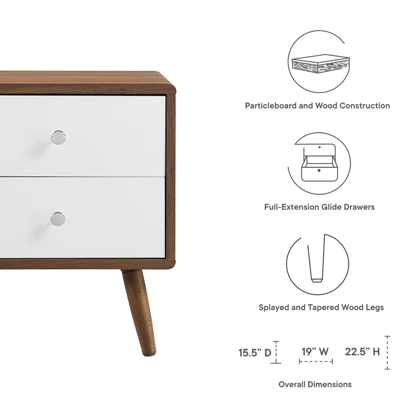 Winsome Nightstand 2 Drawer by Plugsus Home Furniture