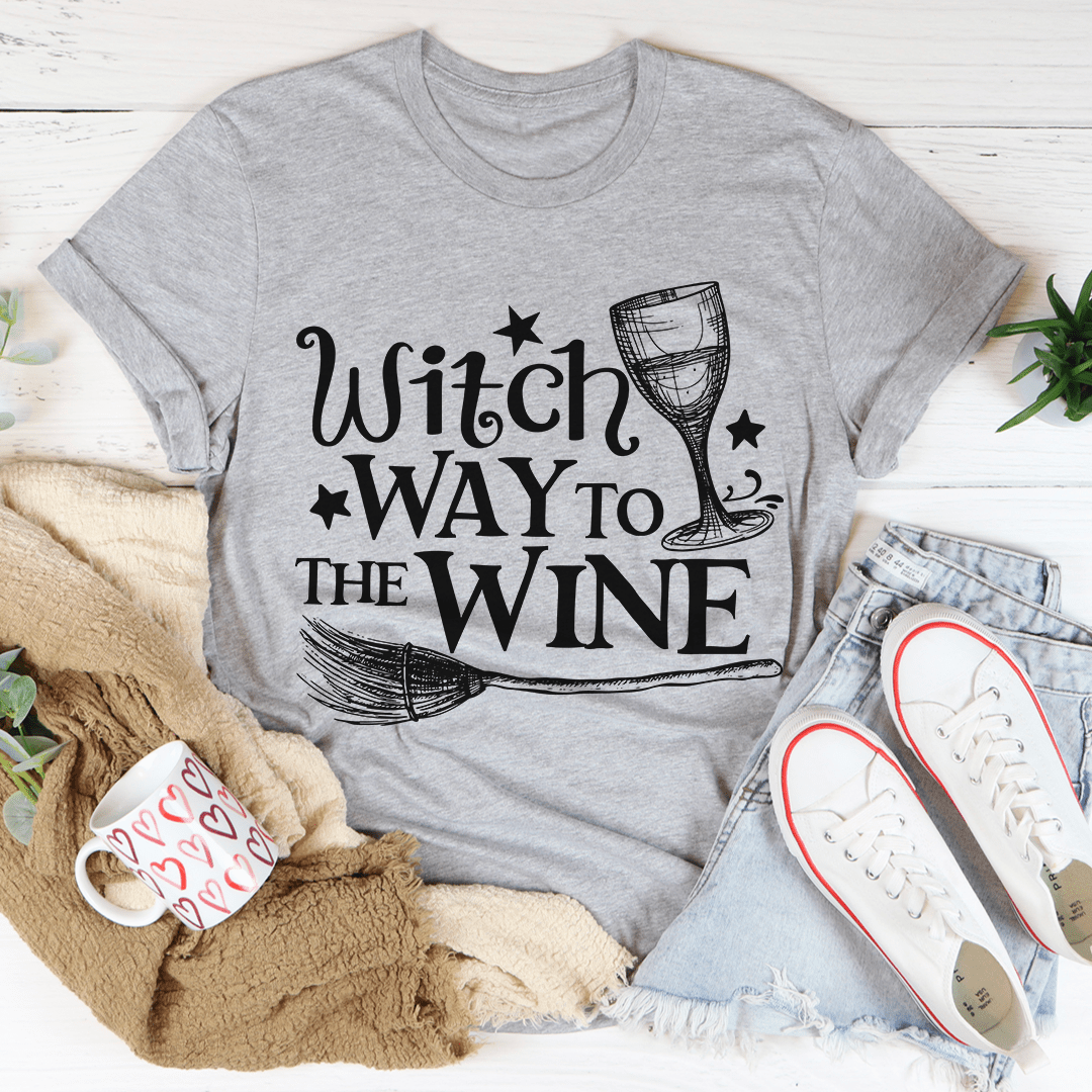 Witch Way To The Wine Tee by shopmerchmallow