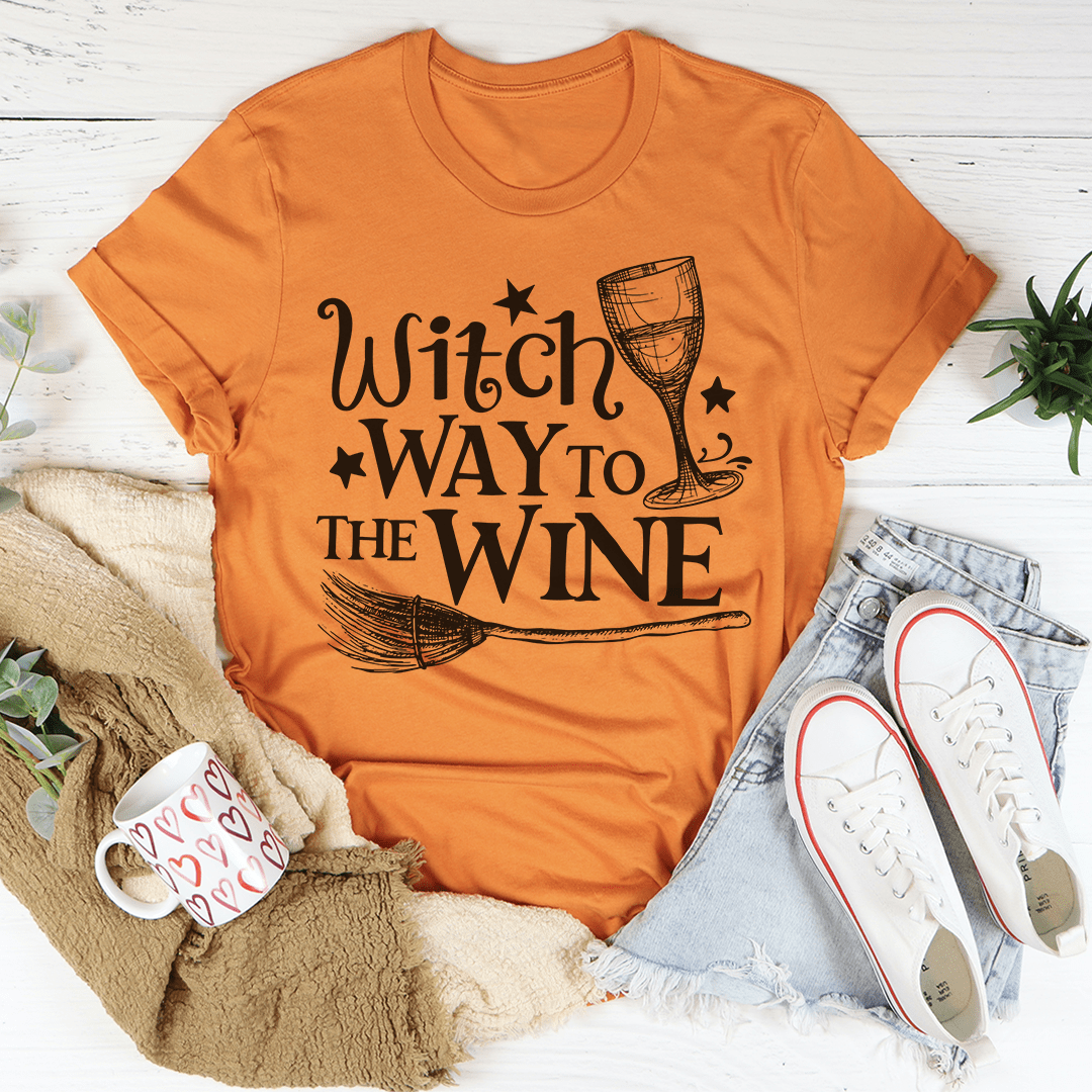 Witch Way To The Wine Tee by shopmerchmallow